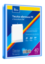 TECZKA OFERTOWA PP Z 40 KOSZULKAMI A4 NIEBIESKA BT630-N40
