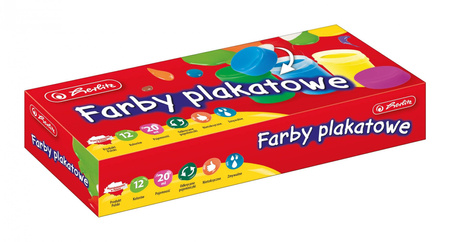 Farby plakatowe HERLITZ 12 kolorów