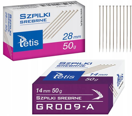 Szpilki Tetis GR009 rozmiar 14 mm pudełko 50 g