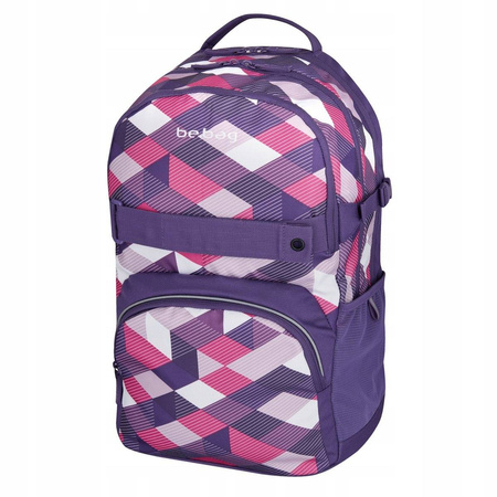 PLECAK BE.BAG CUBE PURPLE CHECKED