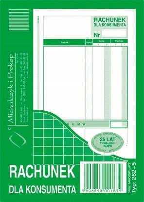 Rachunek dla konsumenta Michalczyk i P 262-5 A6 80