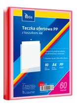 TECZKA OFERTOWA PP Z 60 KOSZULKAMI A4 CZERWONA BT630-C60