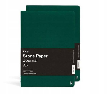 Karst Notes Jurnal A5 dwupak gładki + linia Forest