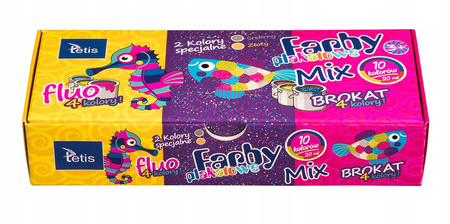 Farby plakatowe MIX Tetis KF004 zestaw 4+4+2