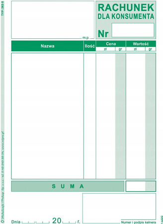 Rachunek dla konsumenta Michalczyk i P 262-5 A6 80