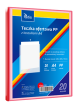 TECZKA OFERTOWA PP Z 20 KOSZULKAMI A4 CZERWONA BT630-C20