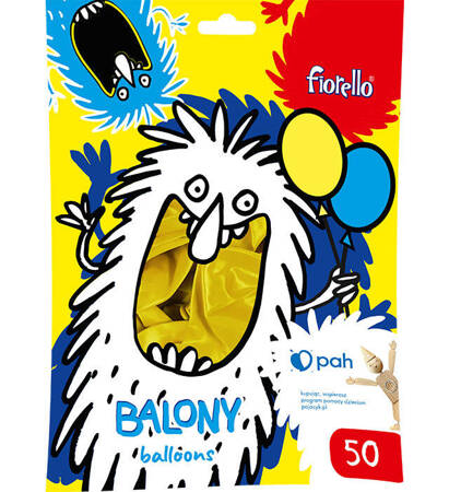 BALONY 12" METAL ŻÓŁTY Fiorello 50 szt.