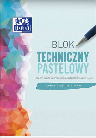 BLOK TECHNICZNY OXFORD A4 10K 225G KOLOR PASTEL