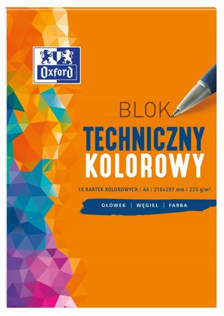 Blok techniczny Oxford A4 10 kartek kolorowy