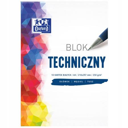 Blok techniczny Oxford A4 10 kartek kolorowy