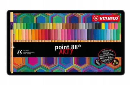 Cienkopis STABILO point 88 metalbox 66 szt ARTY