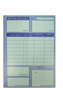 Dowód dostawy Druk A6 315-5 60 kartek