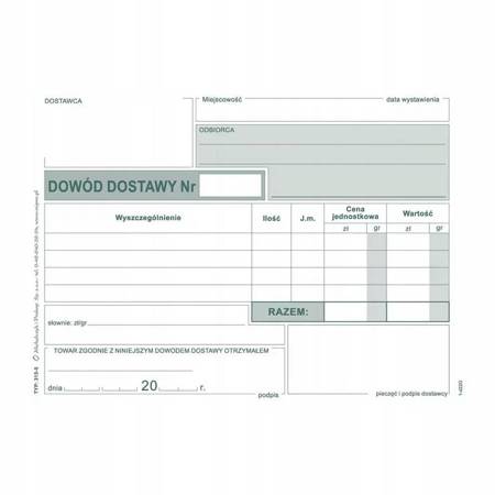 Dowód dostawy Michalczyk i Prokop 315-5 A6 80