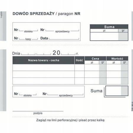 Dowód sprzedaży paragon Michalczyk i P 261-5 A6 80