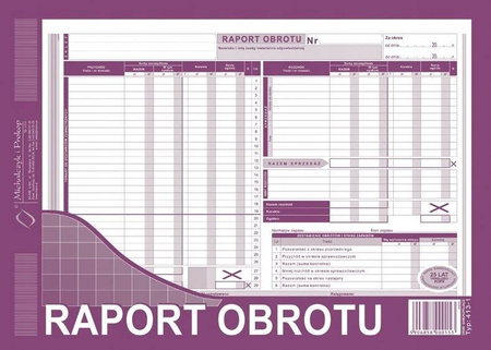 Druk Raport obrotu M&P 413-1 format A4