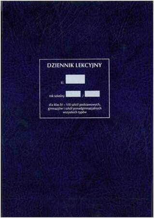 Dziennik lekcyjny dla klas IV- VI szkół podstawowych i ponadpodstawowych