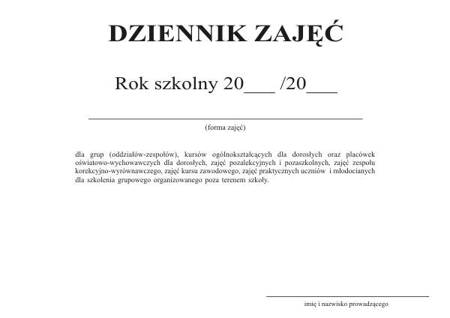 Dziennik zajęć pozalekcyjnych