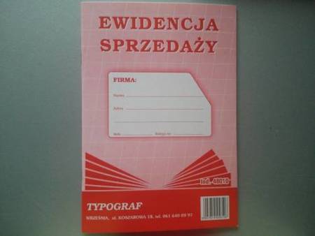 Ewidencja sprzedaży Typograf 48010 A5 32 strony