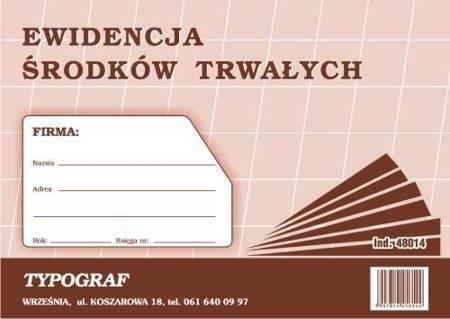 Ewidencja środków trwałych Typograf 48014 A5 32str