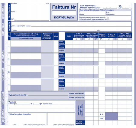 Faktura korygująca MichalczykiPro 106-2E 2/3 A4 80