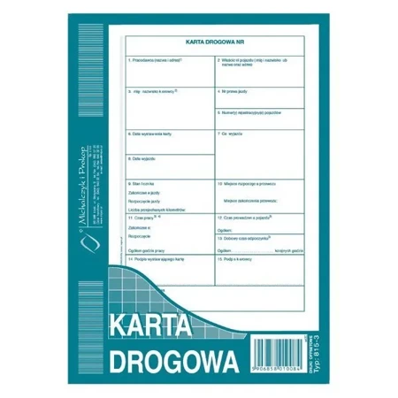 KARTA DROGOWA A5 NOWA 815-3