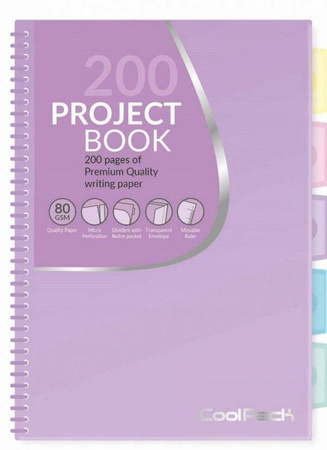 Kołozeszyt B5 200 stron PASTEL PURPLE CoolPack