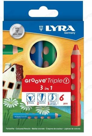 Kredki ołówkowe Lyra Groove Triple One 6 kolorów