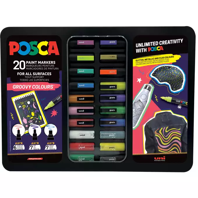 MARKER UNI PC-5M/3M/1M ZESTAW 20 KOLORÓW POSCA