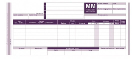 MM PRZESUNIĘCIE MATERIAŁÓW MIĘDZYMAGAZYNOWE 355-8