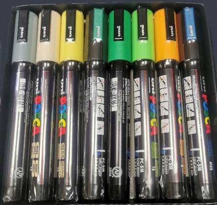 Marker UNI Posca PC-5M plakatowe 8szt zest nr 3