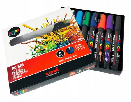 Marker UNI Posca PC-5M plakatowe 8szt zest nr 3