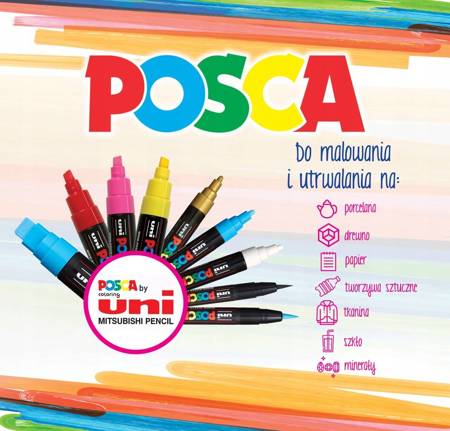 Marker UNI Posca PC-5M plakatowe 8szt zest nr 3