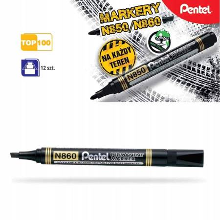 Marker permanentny Pentel N860 CZARNY ściety