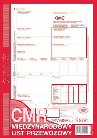 Międzynarodowy list przewozowy CMR M&P A4