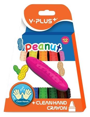 Niebrudzące kredki świecowe Y-PLUS PEANUT 12 sztuk