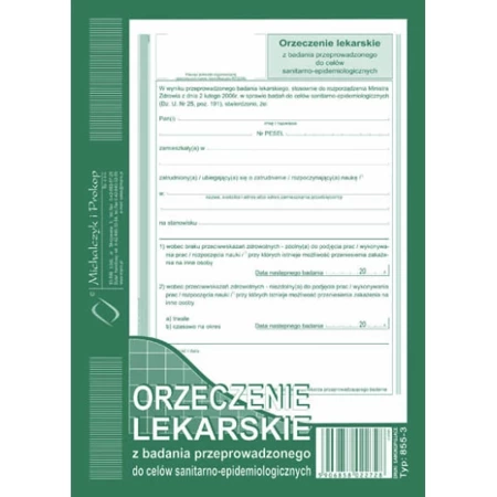 Orzeczenie lekar.A5(sanit.-epid.-w)