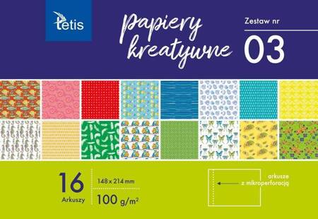 PAPIERY KREATYWNE ZEST. 3 100g/m2, 16 ARK.