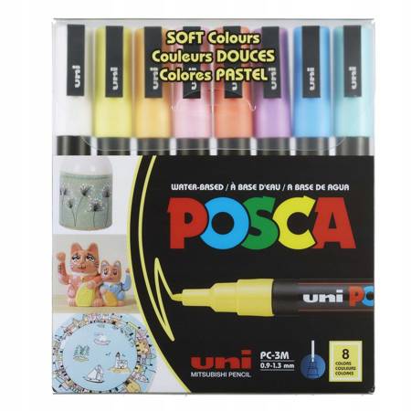 POSCA PC-3M FINE 8/SET SOFT COLOR