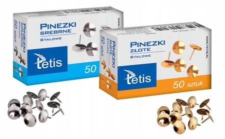 Pinezki Tetis GP095 pudełko 50 szt ZŁOTE