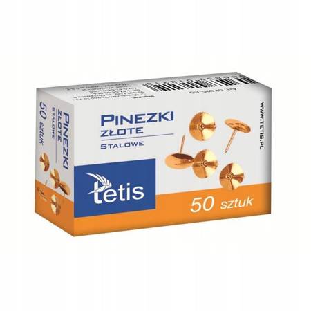 Pinezki Tetis GP095 pudełko 50 szt ZŁOTE