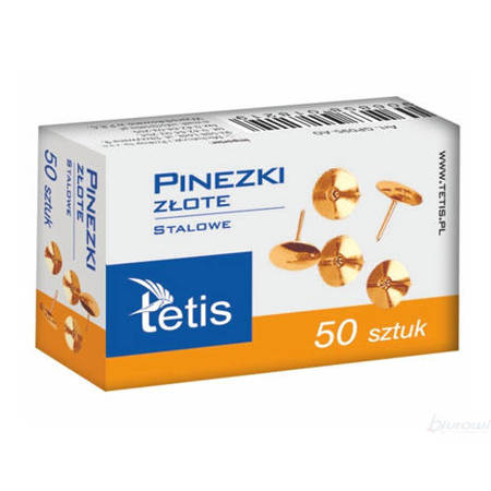 Pinezki Tetis GP095 pudełko 50 szt ZŁOTE