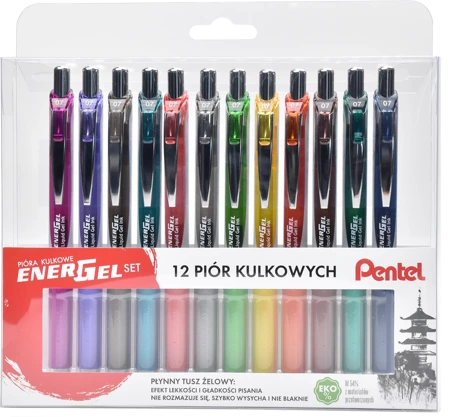 Pióro kulkowe Pentel BL77 zestaw 12sztuk mix kolorów