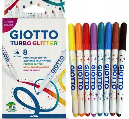 Pisaki Giotto Turbo Glitter z brokatem 8 kolorów