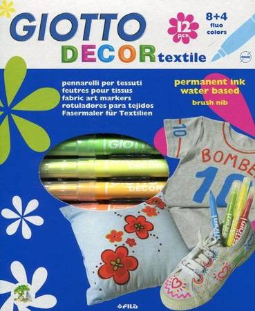 Pisaki markery do tkanin Giotto Decor Textile 12K