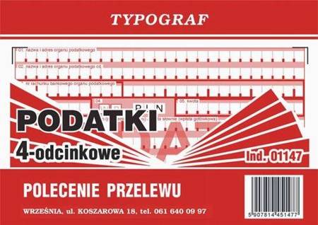 Polecenie przelewu/podatki IV odc. Typograf 01147