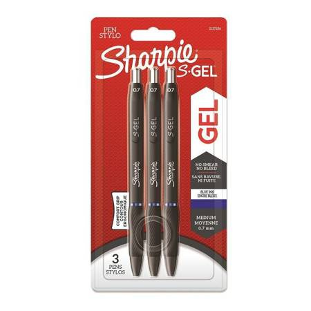 Sharpie S-Gel długopis żelowy 07mm niebieski 3pak