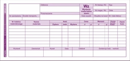 WZ 1/3 A4 Emeko 7-pozycji wielokopia