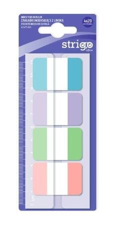 ZAKŁADKI INDEKS STRIGO Z LINIJKĄ 42X25 4K