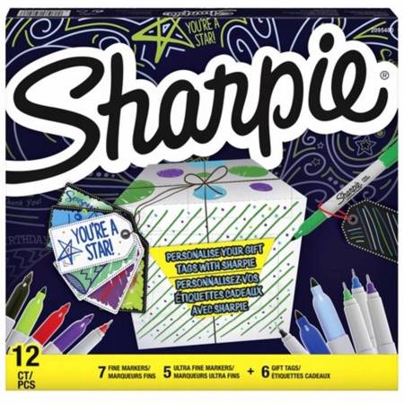 Zestaw markerów Sharpie 7 Fine+5 UltraF+zawieszki